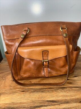 Patricia Nash bolsena heritage Classic Brown Leather Tote Bag